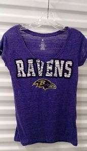 Baltimore Ravens NFL Teens Burnout Tee Shirt Med